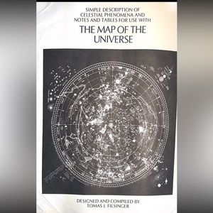 RARE 1981 Illustration of Celestial Notes and Tables for The Map of the Universe